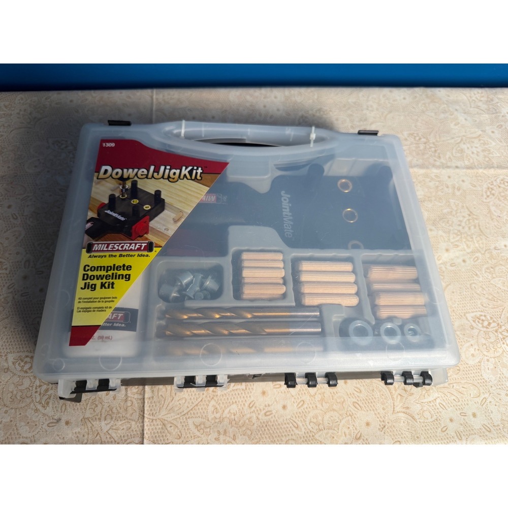 Milescraft 1309 DowelJigKit Complete Doweling Jig Kit with JointMate and Bits